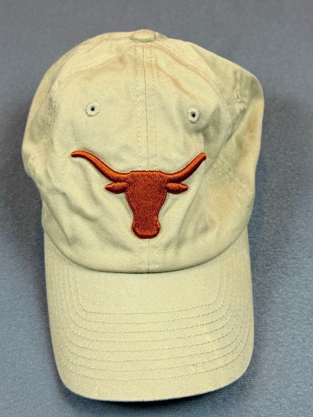 Texas Longhorns Hat Khaki Burnt Orange Embroidered Logo Adjustable Cap